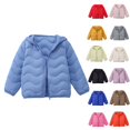 thumbnail image 3 of XIMIN Kids Boys Girls Soft Solid Color Loose Down Jacket Long Sleeve Snap Button Lightweight and Packable Jacket Fashion Winter Warm Outerwear, 3 of 3