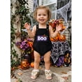 thumbnail image 2 of RUINIXCW Baby Halloween Cosplsy Overalls Pumpkin Ghost Letter Embroidery Sleeveless Romper Jumpsuit Suspender Pants for Toddler, 2 of 9