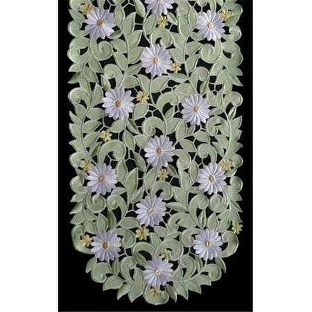 

Sinobrite H7667-G Green Daisy Oblong Table Cloth- 68 x 90 in.