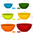 6 Pack Large Plastic Mixing Bowl Set, YIHONG Colorful Serving Bowls for