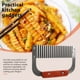 thumbnail image 5 of Herramienta de Corte Arrugado de Acero Inoxidable Cortador de Patatas Fritas Rebanador de Zanahoria con Manejar de Madera Cuchillo de Corte Vegetal para Alimentos, 5 of 5