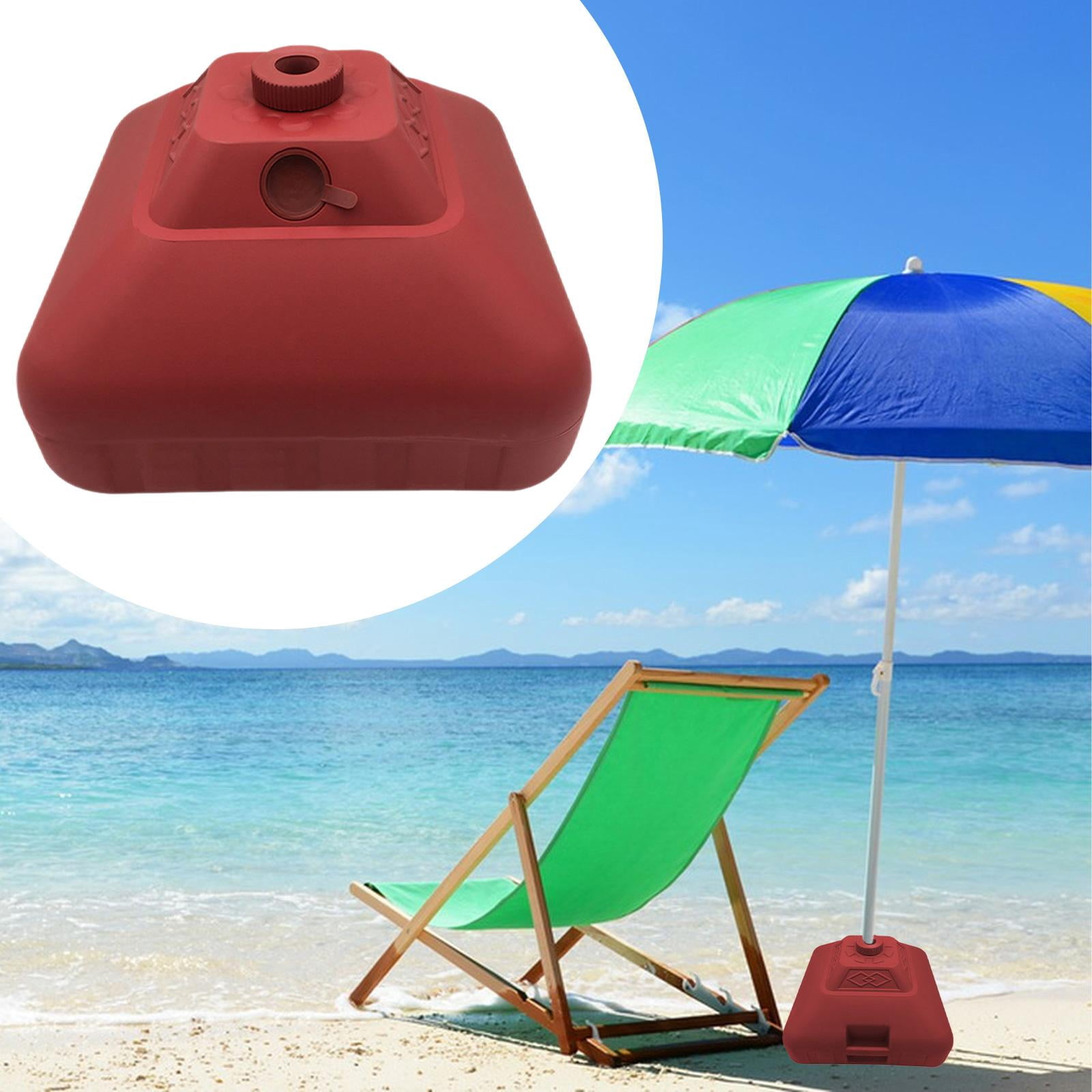 figatia Water Fillable Umbrella Base Parasol Holder, Square Patio Umbrella Holder Outdoor Umbrella Stand for Yard Lawn Beach Poolside Red