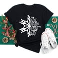 thumbnail image 1 of Ropa de Navidad divertida para mujer, camisetas con estampado de Papá Noel, Tops casuales negros para mujer, Tops de fiesta de navidad, 1 of 5