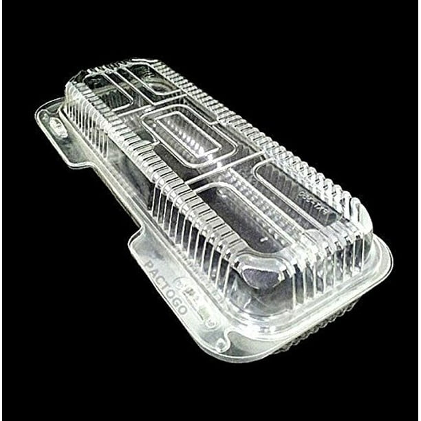 Clear Plastic Hinged Take Out/Sub & Hoagie Container 12" x 5" PXT350