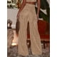 thumbnail image 4 of Pantalones elegantes de estilo francés para uso diario, pantalones de pierna ancha de terciopelo dorado de verano para mujer, pantalones casuales sueltos para mujer, 4 of 6