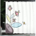 thumbnail image 4 of Ambesonne Floral Shower Curtain, Flower Pot with Blossoms, 69"Wx84"L, Multicolor, 4 of 5