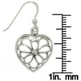 thumbnail image 3 of Jewelry Trends Sterling Silver Open Flower Heart Dangle Earrings, 3 of 8