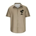 thumbnail image 4 of WREESH Men's Summer Button Down Shirts Short Sleeve Turndown Collar with a Refreshing Print for a Comfortable Fit Khaki, 4 of 5