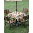 thumbnail image 5 of Square Outdoor Tablecloth with Umbrella Hole Red Mushrooms Outside Table Cloth Waterproof Patio Table Cover Elegant Pastoral Botanical Watercolor Zipper Tablecloths for Picnic Camping 60x60 Inch, 5 of 8