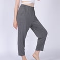 thumbnail image 5 of Defitshape Women's Plus Size Pajama Pant Pj Bottom Mid Rise Summer Thin Stretch Sleep Bottoms Dark Grey Large, 5 of 5