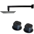 thumbnail image 1 of Regadera Cuadrada de 15cm Negro Mate con Brazo Cuadrado y Manerales M20N, 1 of 5