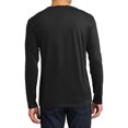 thumbnail image 4 of Men's Perfect Weight Long Sleeve Crew Neck Soft Cotton T-Shirt Jet Black 2X-Large, 4 of 5