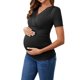 thumbnail image 4 of Blusa de lactancia de verano para mujeres INSPIRE CHIC, con cuello en V, manga corta, tops para embarazo, camisetas fruncidas, grande, negra, 4 of 6