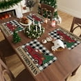 thumbnail image 5 of Merry Christmas Placemats Set of 4 Buffalo Plaid Truck Gift Tree Winter Xmas Table Mats Table Decoration 12x18 Inch, 5 of 6