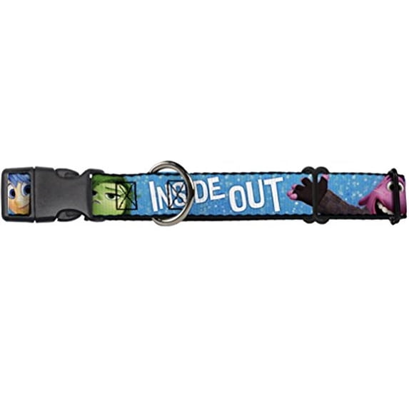 Buckle-Down Inside Out 6-Character Pose Sparkle Blue White Disney Martingale Plastic Clip Collar