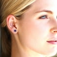thumbnail image 5 of 14K Solid Gold Screw Back Stud Earrings for Women | 1 cttw Round Cut Natural Amethyst | Yellow Gold, 5 of 5