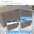 thumbnail image 6 of fazzn 100 Gallon Resin Deck Box Outdoor Indoor Waterproof Storage Box for Patio Furniture Pool Accessories Storage for Cushion Garden Tools (Brown), 6 of 7