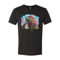 thumbnail image 2 of Wild Bobby Rainbow Painted Manatee Dean Russo Design Animal Lover Men Premium Tri Blend Tee, Vintage Black, Small, 2 of 6