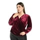 thumbnail image 1 of Blusa de terciopelo cruzada Roman Fashion /Tallas Extras, 734 (Vino) vino 42, 1 of 6