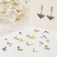 thumbnail image 5 of 1set 60Pcs Stud Earring Findings Rectangle Earrings Studs with Loop Stainless Steel Earring Stud 12x3.5mm Stud Dangle Earring Findings for DIY Earrings Making Hole:1.4mm, 5 of 7