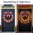 thumbnail image 7 of Patriotic Flag Wreath, Flag Inspired Red White Blue Wreath for Independence Day Memorial Day Decor, Outdoor Indoor Fourth of July Porch Wall Hanging Decoration, 7 of 7