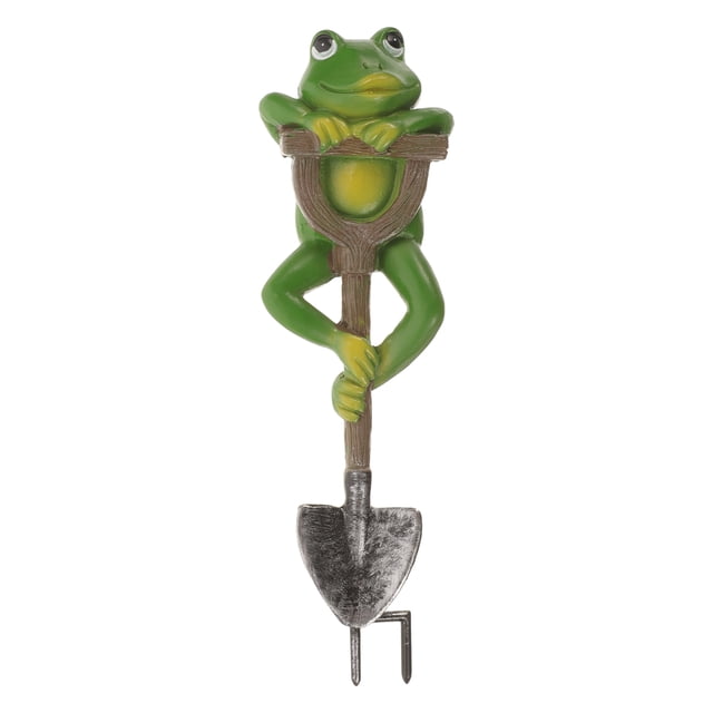 Estatua de rana de resina, delicada estaca de rana, adorno de rana para jardín, figura decorativa