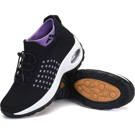 

Women s Sneakers Sport Shoes Sock Sneakers Slip on Mesh Air Cushion Comfortable Wedge Easy Shoes Platform Loafers