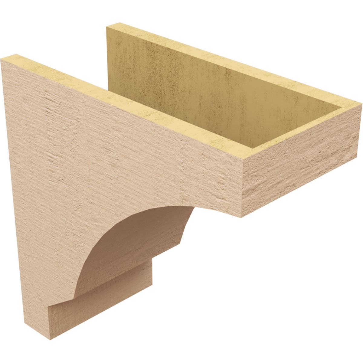 8"W x 16"D x 16"H Classic Moab Rough Cedar Woodgrain TimberThane Corbel, Primed Tan