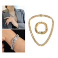 thumbnail image 4 of Punk para hombre cadena cubana collar conjunto Hip Hop joyería colgante cadena broche cadena regalo Sunnimix collar pulsera, 4 of 7