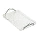thumbnail image 1 of Bandeja rectangular para servir, bandeja para servir, almacenamiento de maquillaje, organizador de tocador de baño Borde plateado transparente., 1 of 9