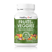 Healthy One Fruits and Veggies Supplement - 27 Superfood Fruit and Veggie Vitamins, 150 Capsules