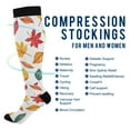 thumbnail image 2 of FORMRS Womens Knee High Socks Casual Long Thick Travel Daily Wear, 2 Pairs, Blue Leaves, 2 of 6
