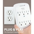 thumbnail image 5 of Fosmon 6-Outlet Power Strip Surge Protector 1200 Joules (2 Packs), Wall Mount Adapter Tap, Multi-Plug Outlet Wall Charger Extender, Charging Station, ETL Listed for Home, Dorm Room & Office - White, 5 of 7
