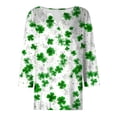 thumbnail image 5 of UngA Womens St Patrick Day Shirts 3/4 Sleeve Tshirt Blouses Funny Shamrock Irish Shirts Tops Outfits Clothes,Size XL, 5 of 9