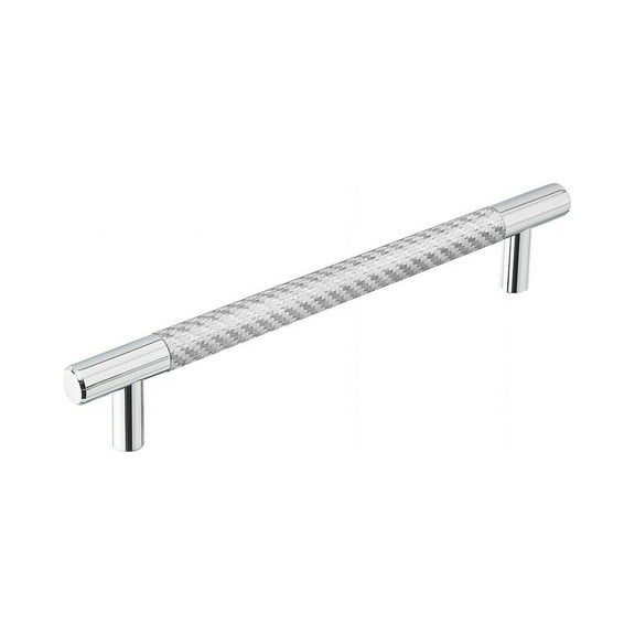 Emtek 86390 Us15 Carbon Fiber Silver 8 in Cabinet Pull in Satin Nickel
