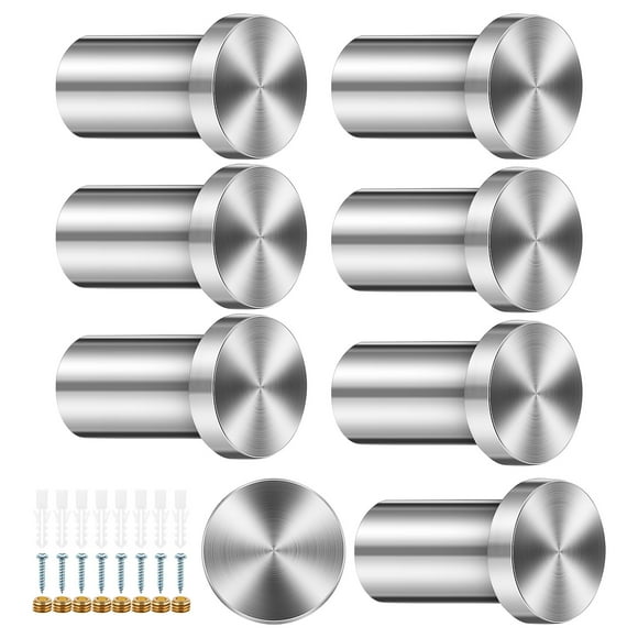 KAKOWELY Towel Hooks For Bathrooms 8 Pcs Towel Hooks For Bathrooms Shower Hooks Stainless Steel Hook Kitchen Hooks Towel Holder Wall Hangers Clothing Hooks With Screws
