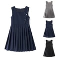 thumbnail image 4 of Girls Pleated Skirt School Gingham Uniform Jumper Dresses Kids Sleeveless Dress Preppy Clothes, 4 of 4