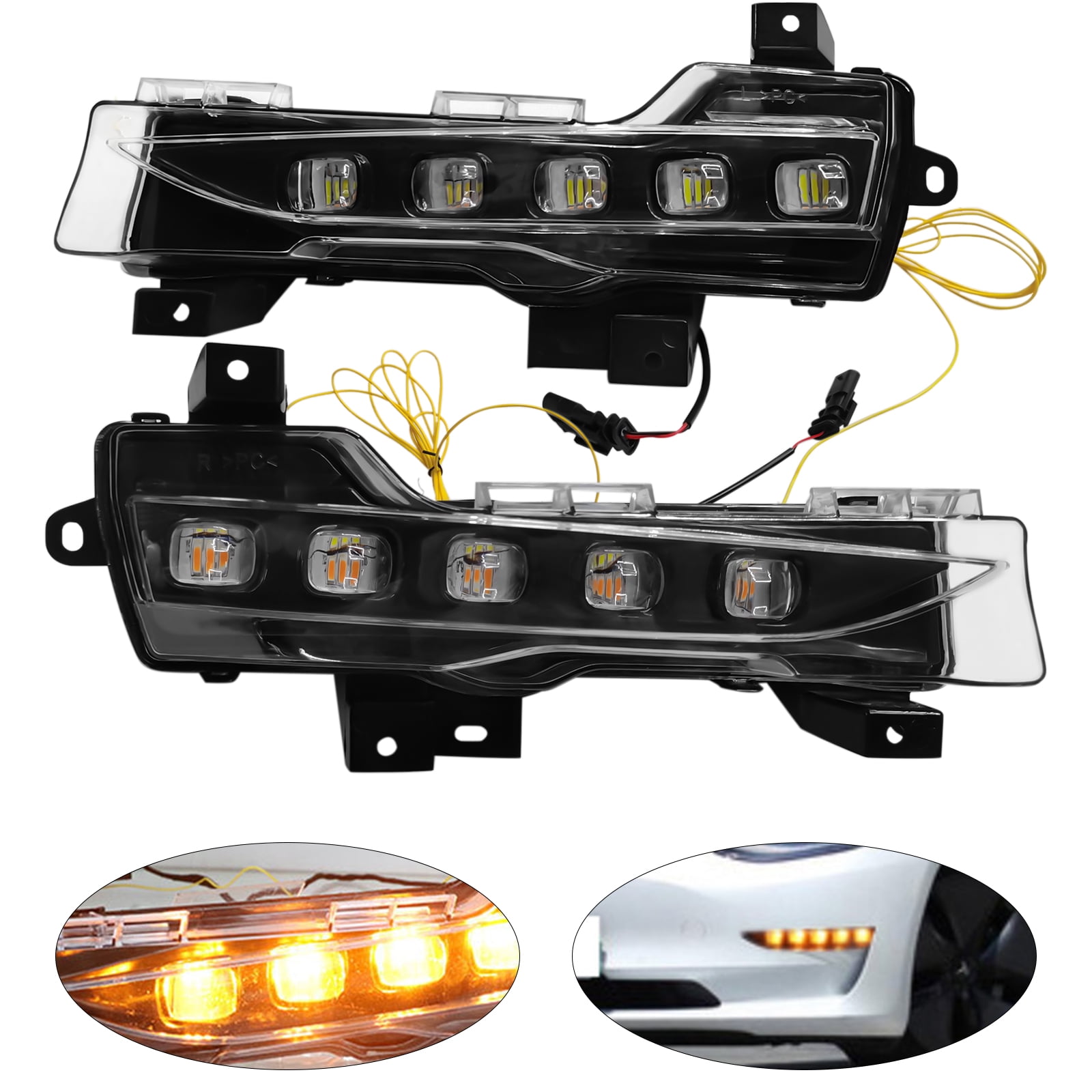 Miumaeov LED Fog lights Daytime Running Lights Head Lamp Fit For Tesla