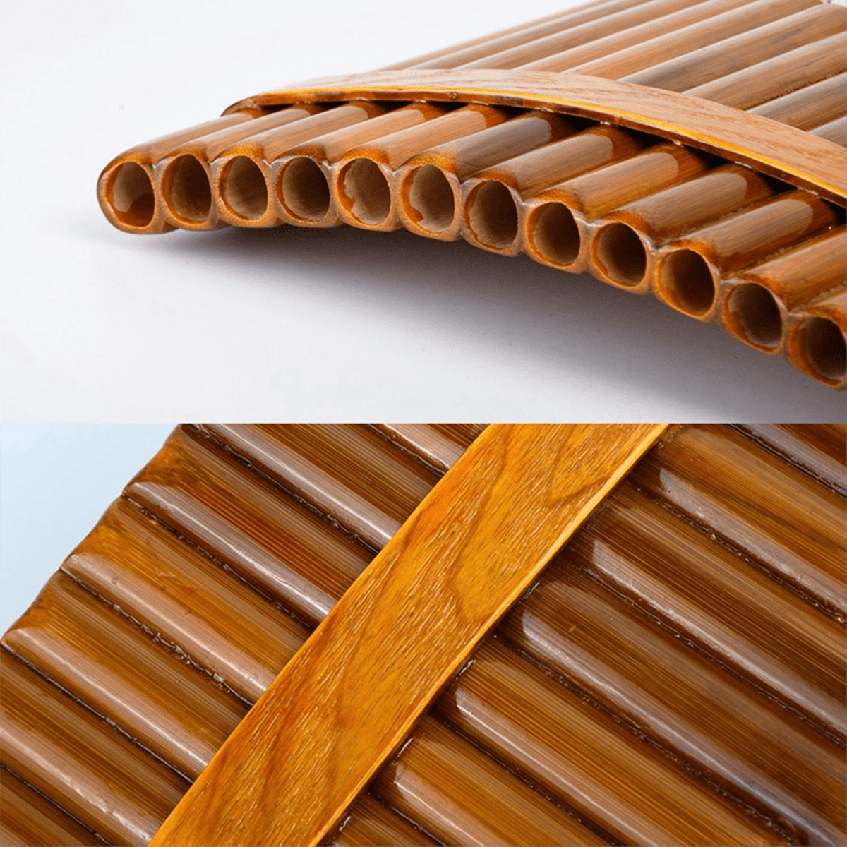 Natural Bamboo Flute,Pan Flute Wind Instrument,Handmade Pan Flute,15 Tones in G Major, Model