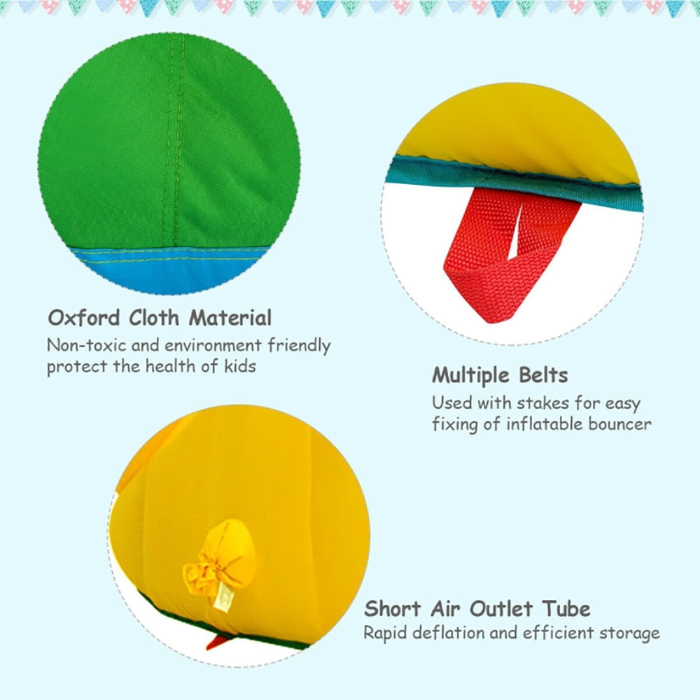 Aimee Lii Kid's Inflatable Water Slide Bounce House with Climbing Wall and Pool Without Blower, Kids Bounce House, Playhouse for Kids Outdoor Aimee Lii Kid's Inflatable Water Slide Bounce House with Climbing Wall and Pool Without Blower, Kids Bounce House, Playhouse for Kids Outdoor