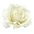 thumbnail image 2 of EeaseMX 5 broches de flores de tela de 10 cm para novia, con forma de rosa realista, para el pelo, para vestido de boda (beige), 2 of 7