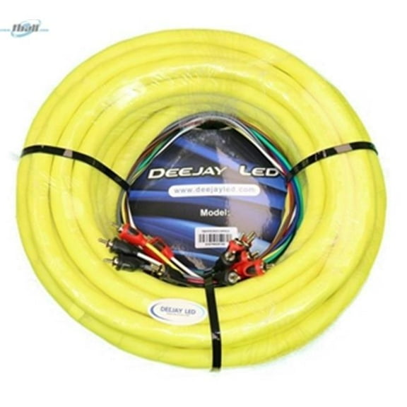 Deejay LED 52 ft. 10 RCA Shielded Cables with 3 Power Copper, Yellow