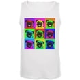 thumbnail image 1 of Pug Pop Art Repeating Squares Mens Tank Top White 2XL, 1 of 1