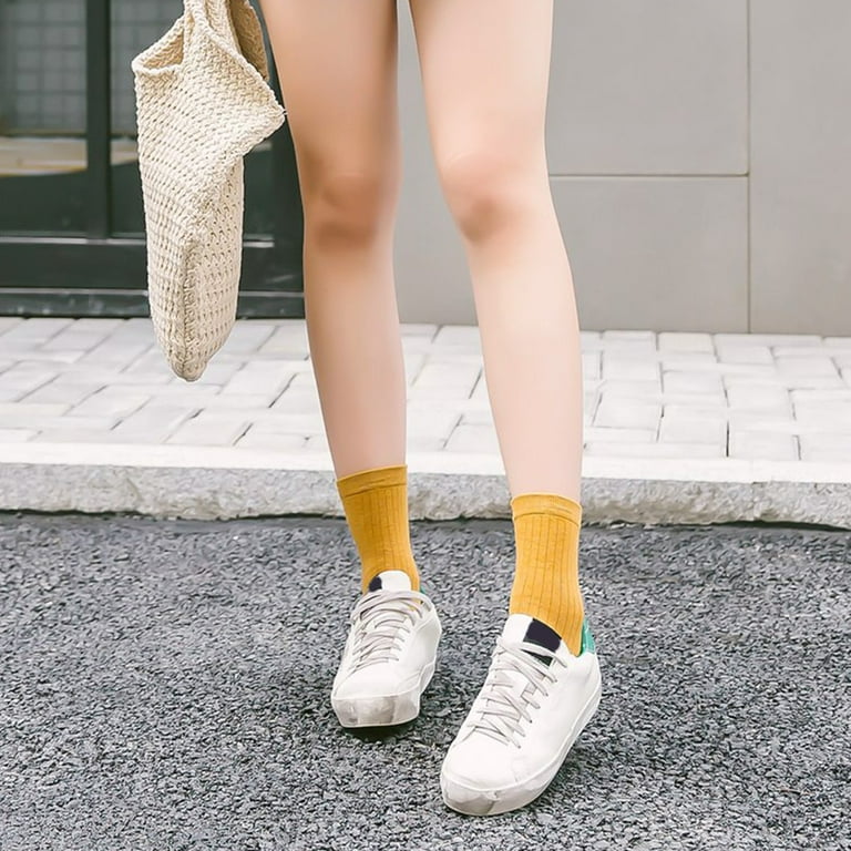 MarJunSep Women’s Cute Cotton Crew Socks Neutral Aesthetic Slouchy Boot  Dress Socks Women Girls Granola Essentials : : Clothing, Shoes 