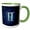 Green/White, variant on 3drose, Western Astrology Gemini Symbol with Starry Space Background., 11oz Two-tone Blue Mug