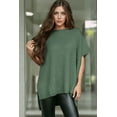 thumbnail image 4 of Women'S Loose Dropped Shoulder Short Sleeve Pullover Sweater Green S, 4 of 7