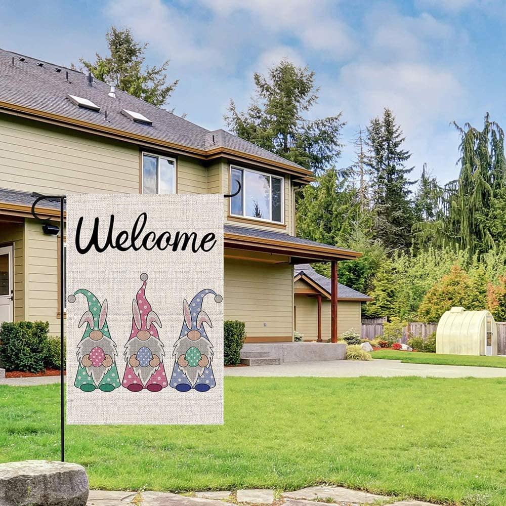 Garden Flag Vertical Double Sized Spring Easter Burlap Yard Decor 12.5x18Inch Garden Flag Vertical Double Sized Spring Easter Burlap Yard Decor 12.5x18Inch