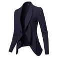thumbnail image 1 of SSOULM Blazer Léger à Manches Longues Classique Drapé Ouvert pour Femmes Marine 3TG, 1 of 3