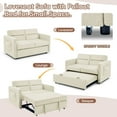 thumbnail image 3 of DEALTOPS Pull Out Sofa Bed, Convertible Loveseat Sleeper with Side Pockets, Beige, 3 of 8