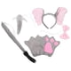 thumbnail image 2 of KAKOWELY 1 juego de diadema con orejas de elefante, disfraz de animal, cosplay, pajarita, cola, guantes de nariz, 2 of 4